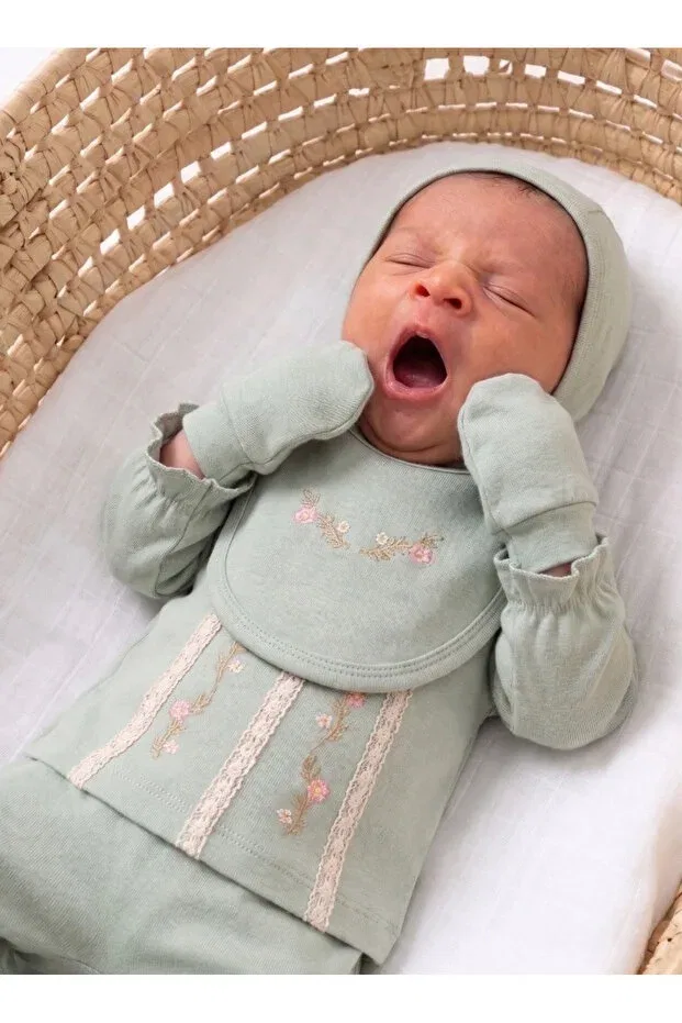Детский комплект боди для девочек хлопковый Basics Cherub Baby, Green — фото 2