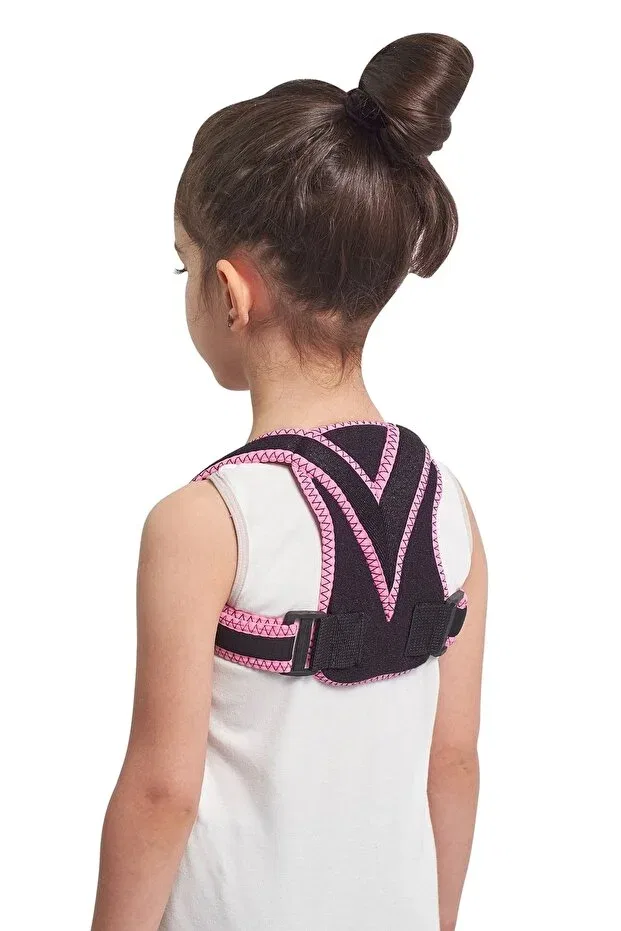 Детский корсет для девочек с длинным рукавом Orthopedic children's corset upright posture corset spine anti-humpback corset Ankaflex, Pink — фото 2