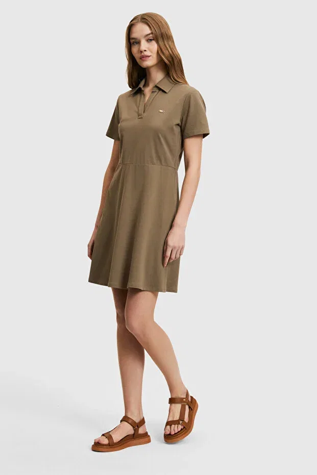 Женское платье-поло с коротким рукавом U.S. Polo Assn., Dark Haki