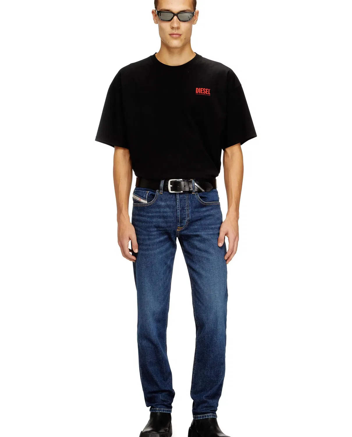 Мужские джинсы regular с заужением к низу Diesel, Azul Oscuro — фото 4