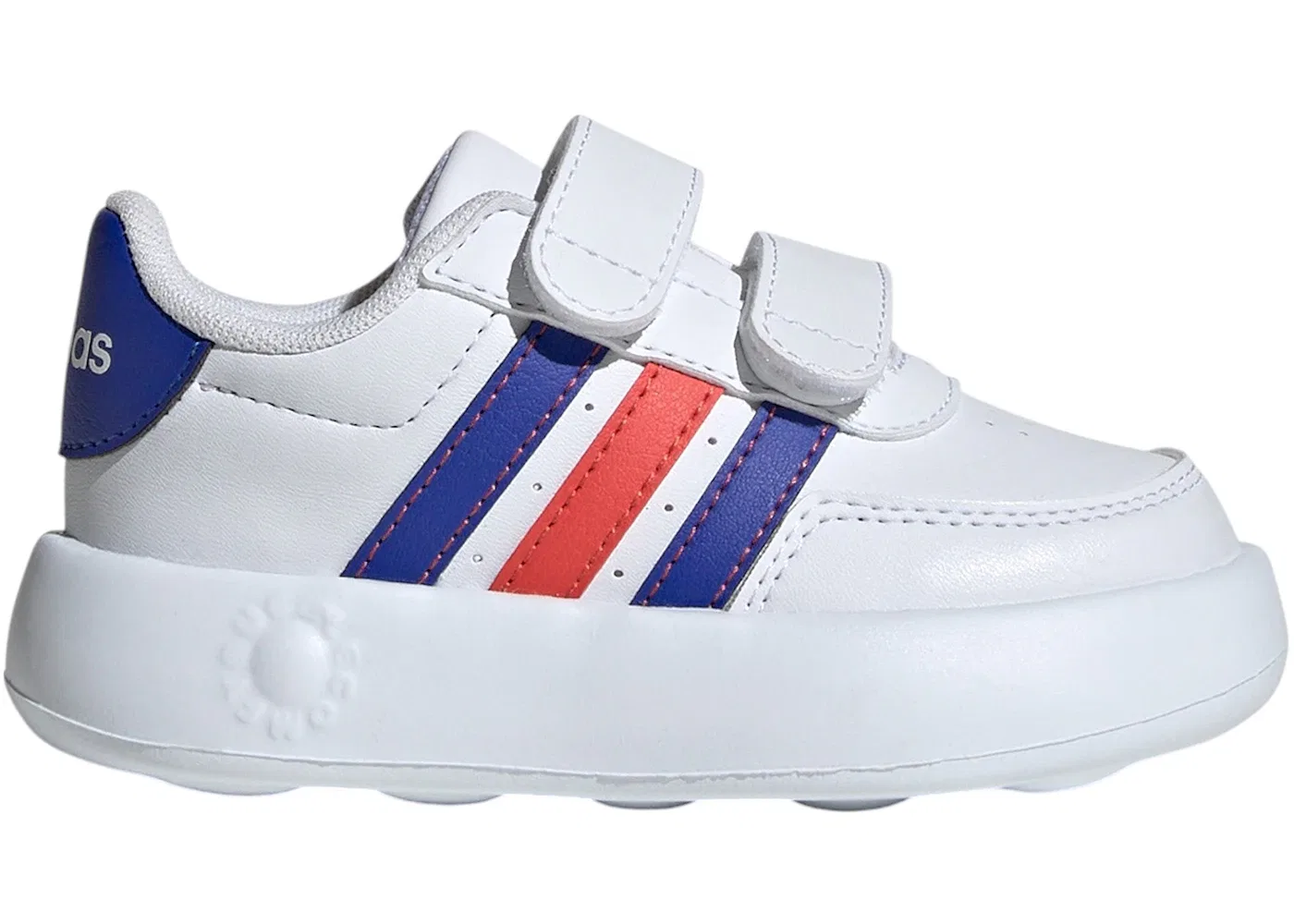 Детские кроссовки для мальчиков с кожаным верхом Adidas Breaknet 2.0, Cloud White Lucid Blue Bright Red