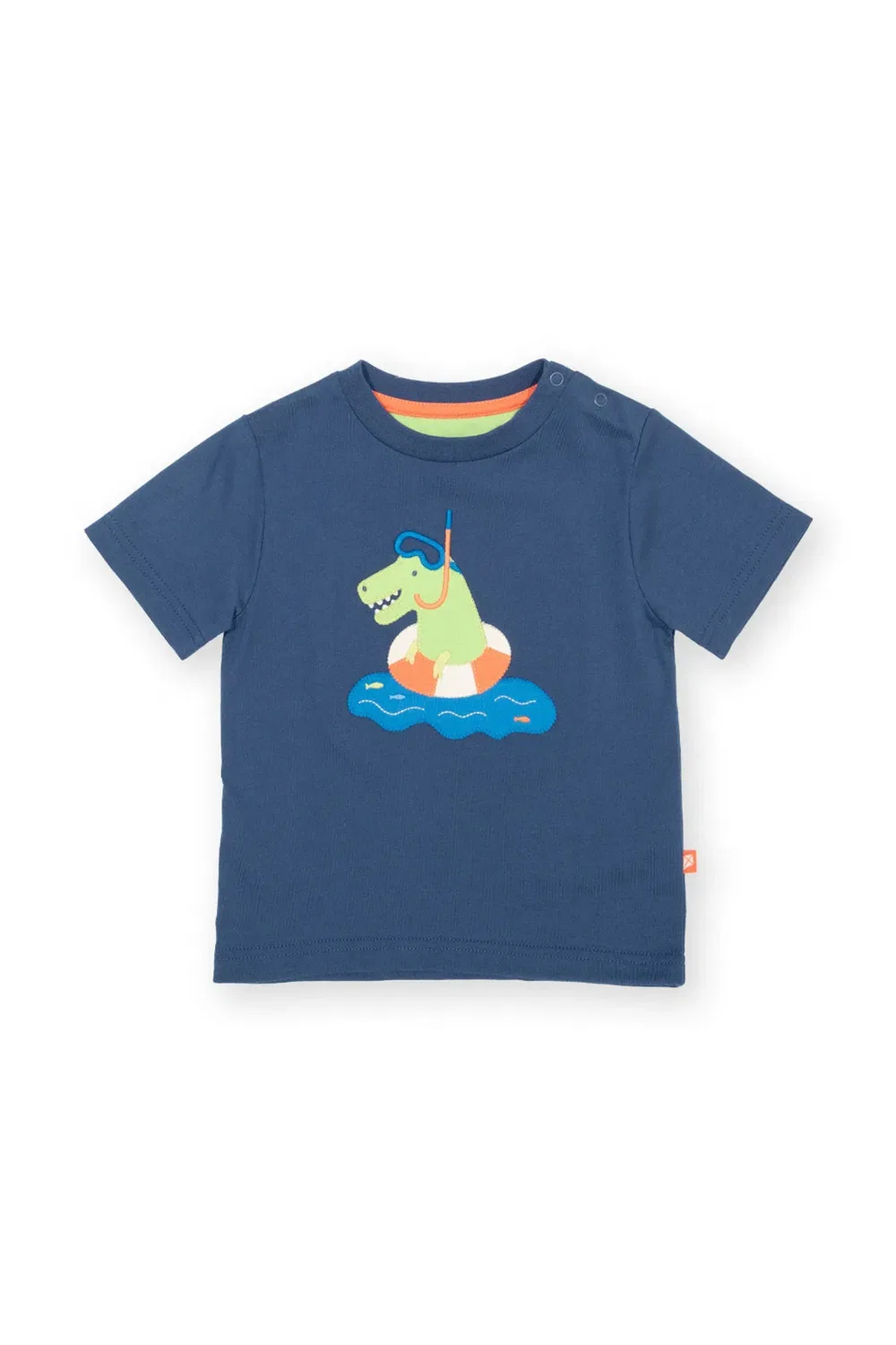 Детская футболка с принтом Swim Time Dino Kite, Navy