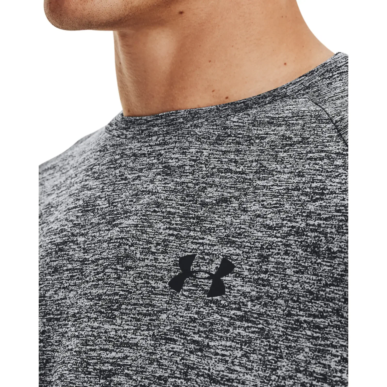 Детская тренировочная футболка с коротким рукавом Under Armour, Black Melange — фото 4