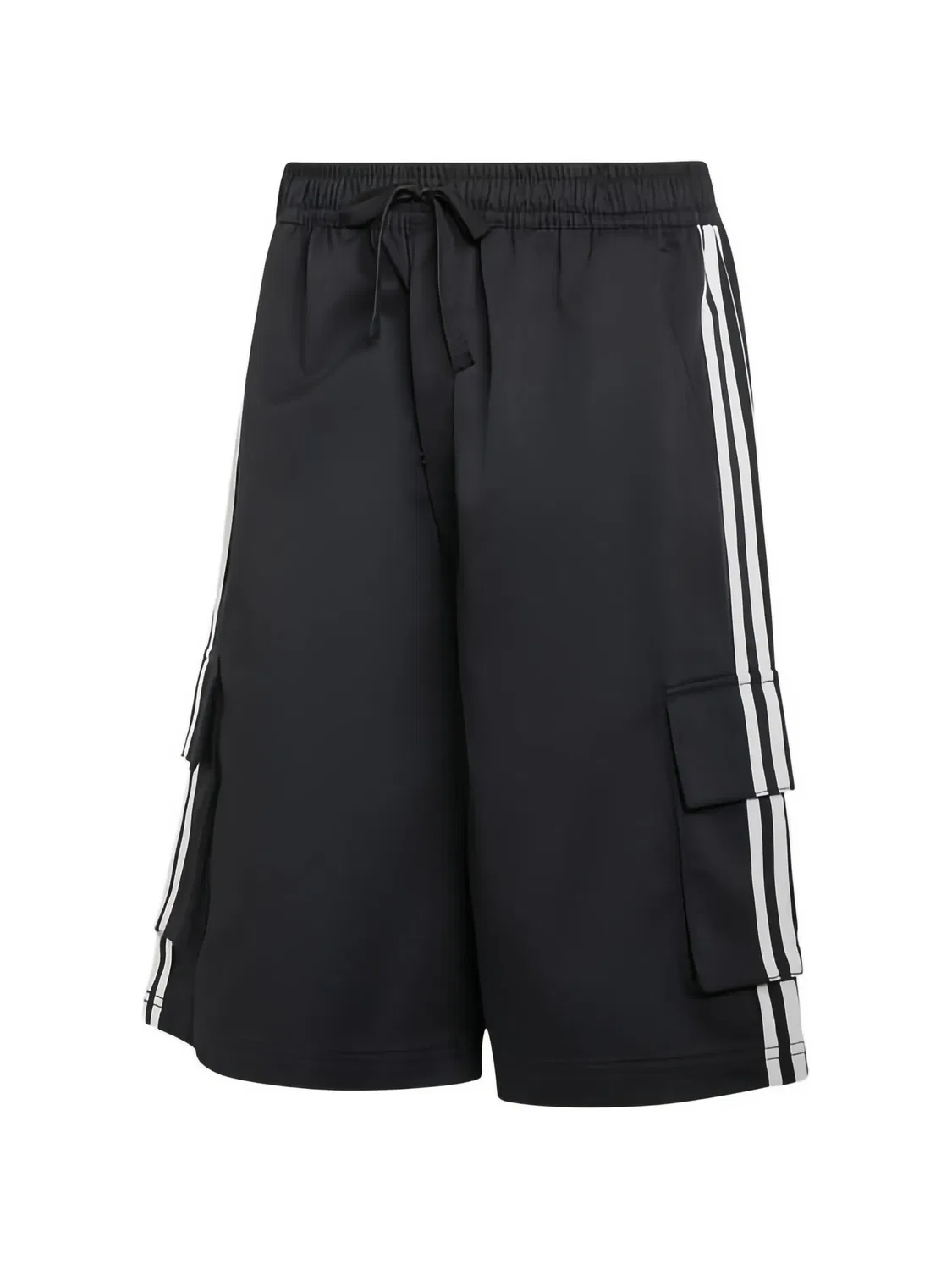 Шорты-карго с боковой полосой, черные Adidas, черный