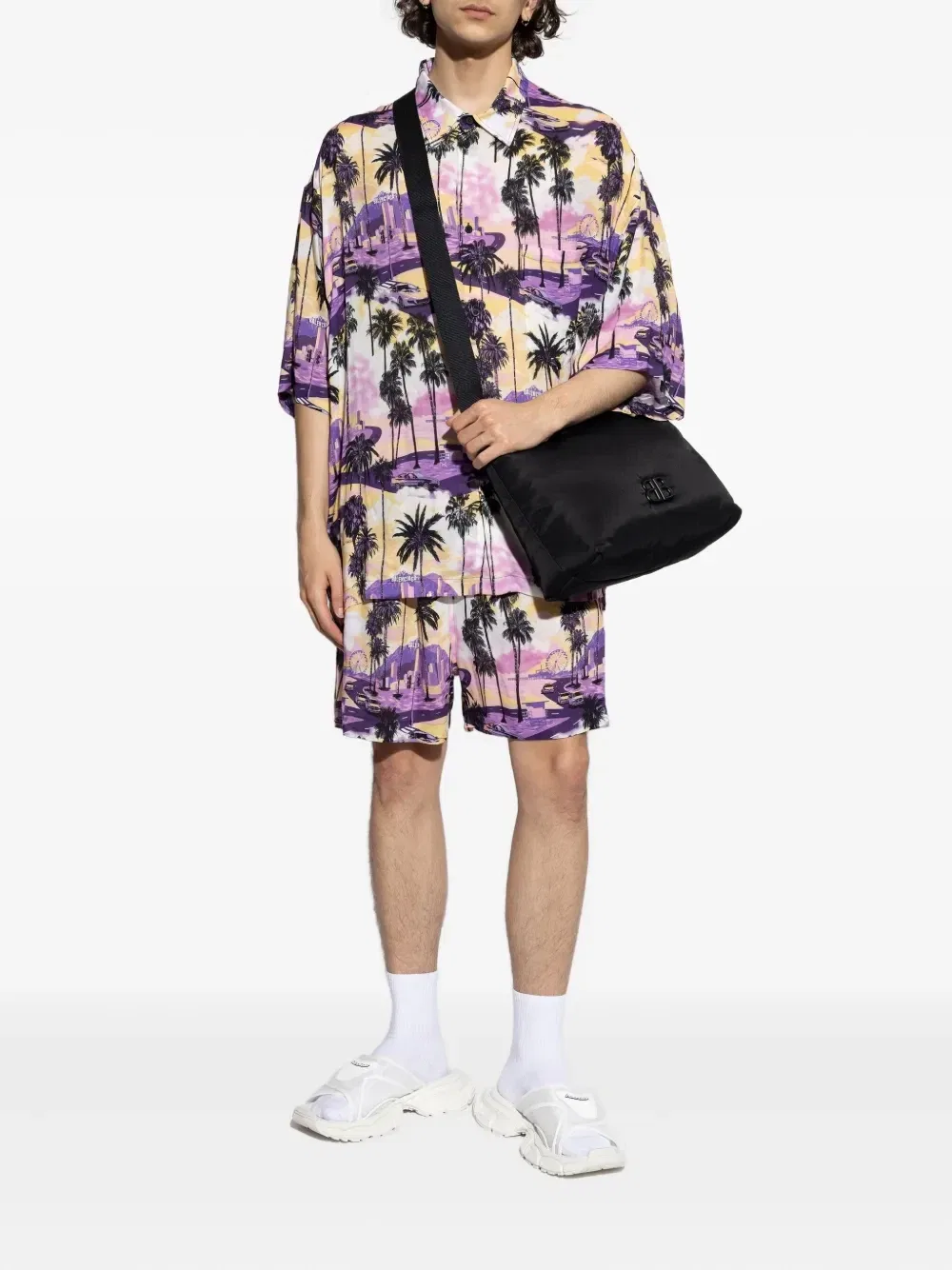 Шорты с принтом Balenciaga, фиолетовый — фото 2