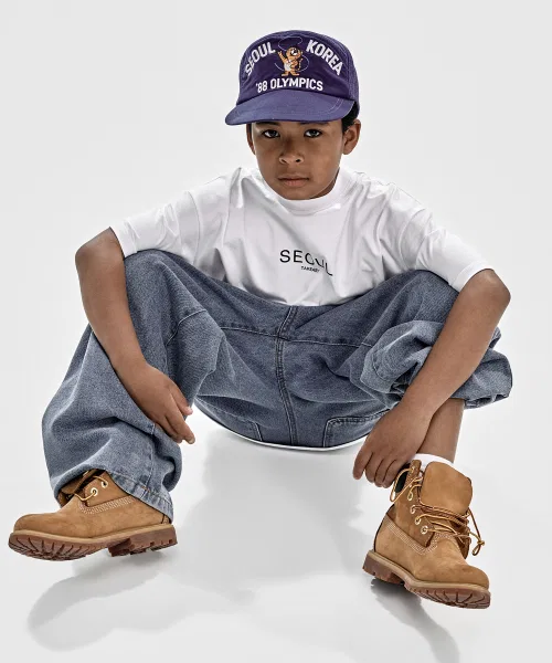 Детская футболка оверсайз с принтом Seoul Giant Fit Tシャツ White TAKEASY KIDS, Белый