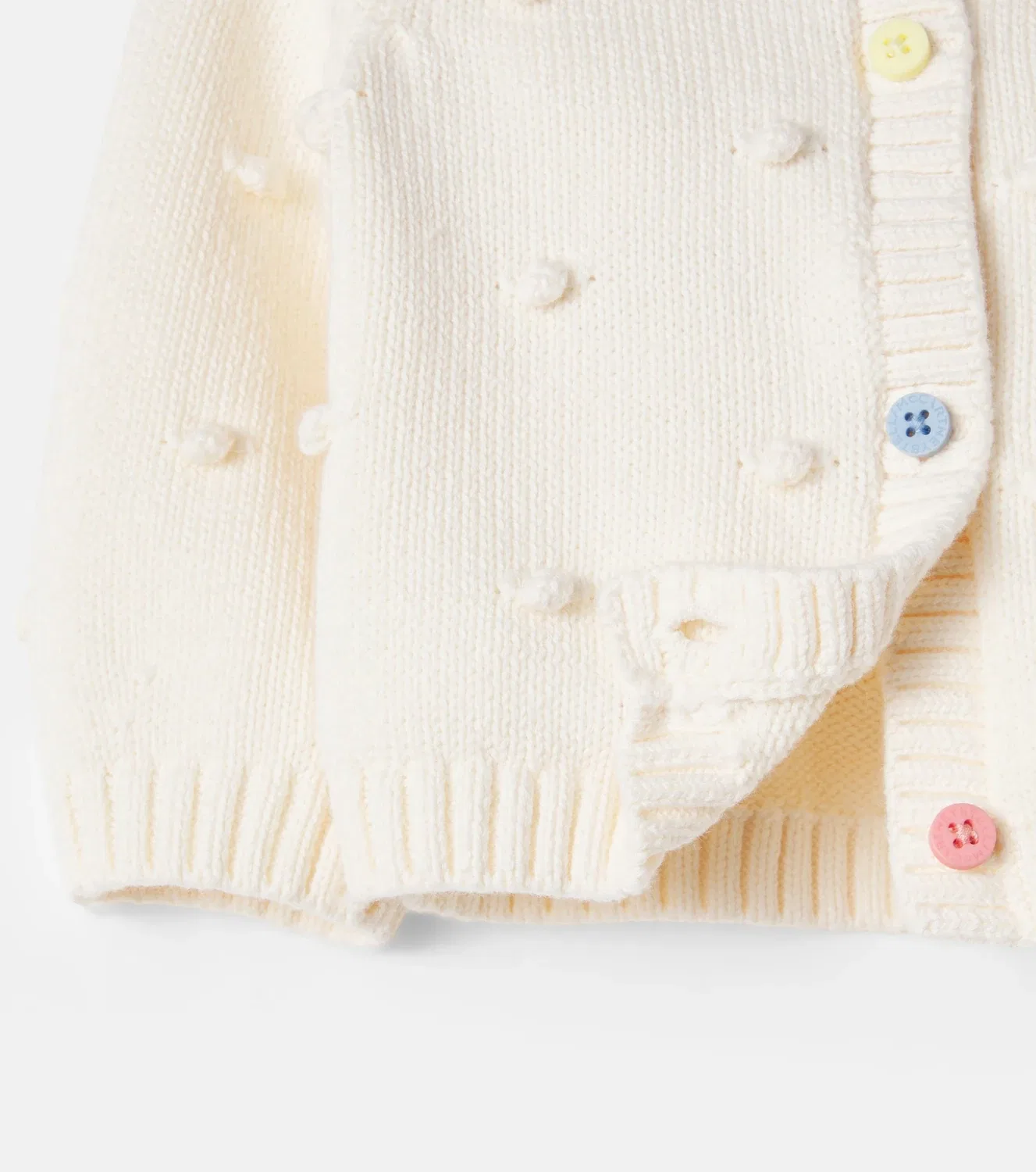 Кардиган хлопковый с шерстью Stella Mccartney Kids, белый — фото 4
