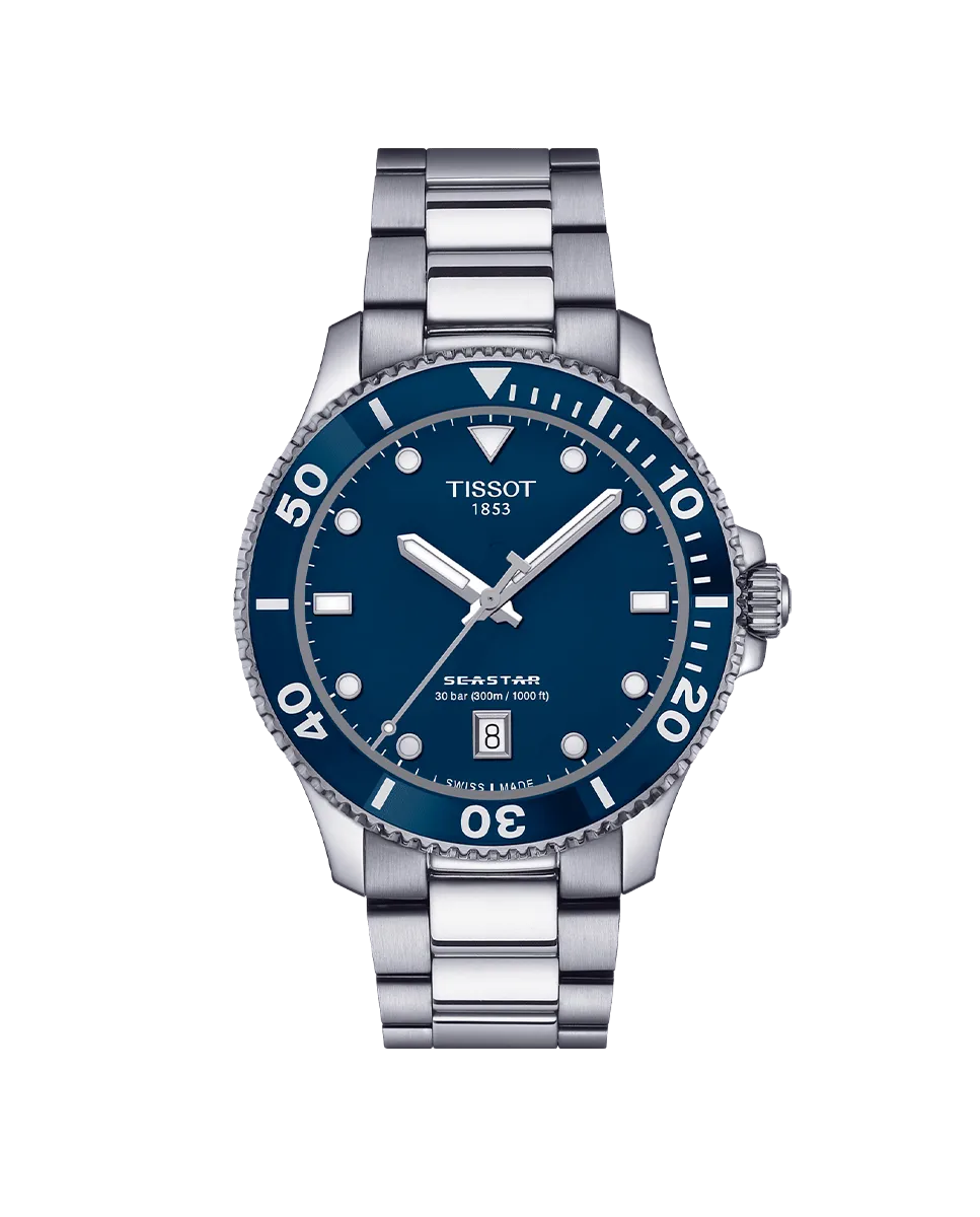 

Мужские часы из коллекции Seastar в стальном корпусе Tissot, серебряный