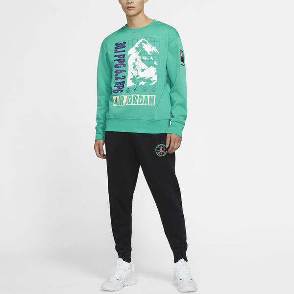 Толстовка Air Jordan Winter Utility Plush Round Neck Casual Sports Pullover Green, зеленый — фото 3