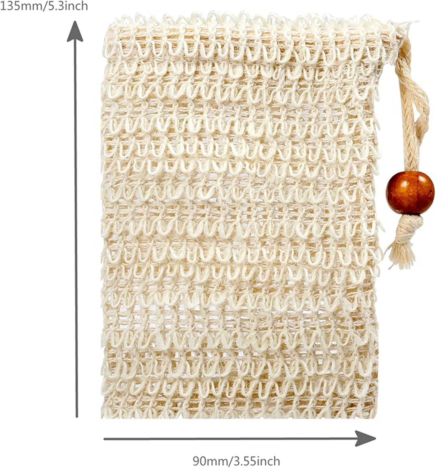 Мешочек для мыла из рами, 8 шт, 13.5x9 см, beige Remingtape — фото 3