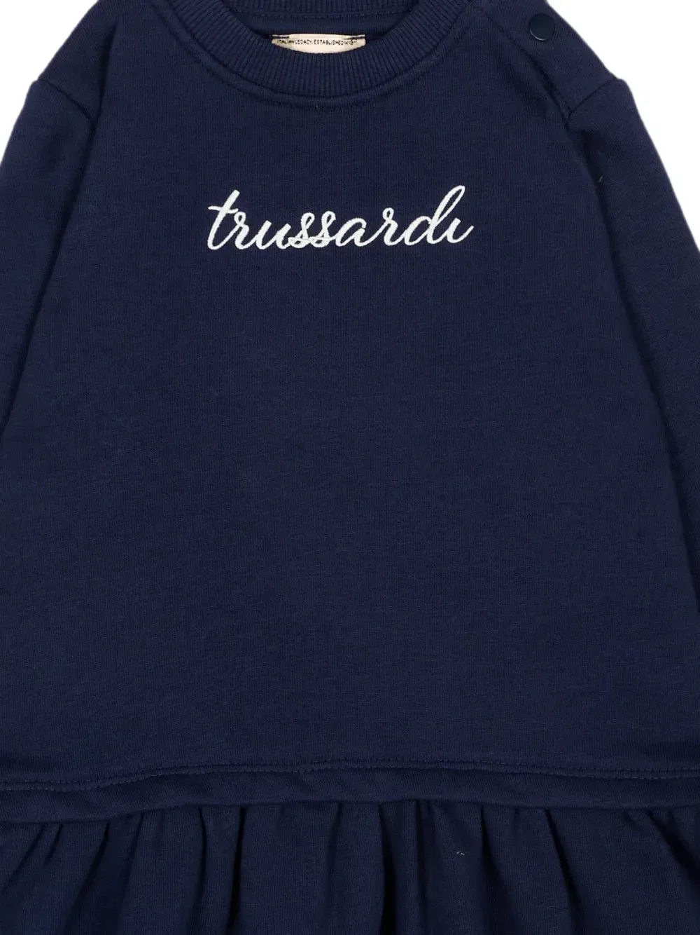 Платье с оборками и вышитым логотипом Trussardi Junior, синий — фото 3