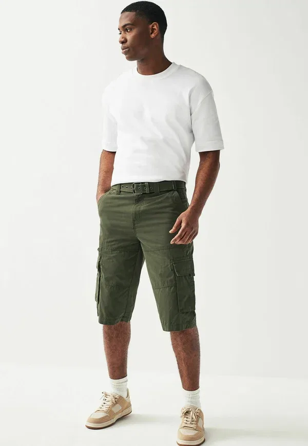 Шорты хлопковые Regular fit Next, Khaki Green, зеленый/хаки — фото 2