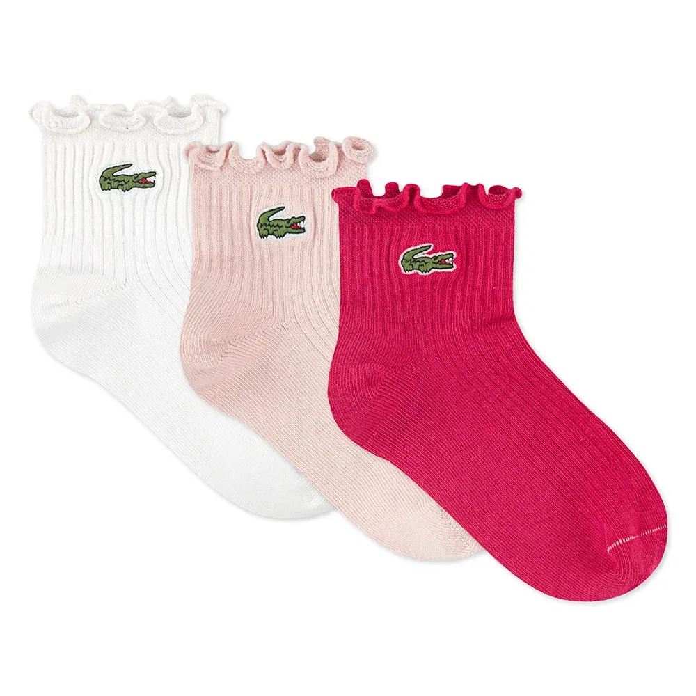 Носки детские с рюшами 3 пары Lacoste Kids, мультиколор — фото 2