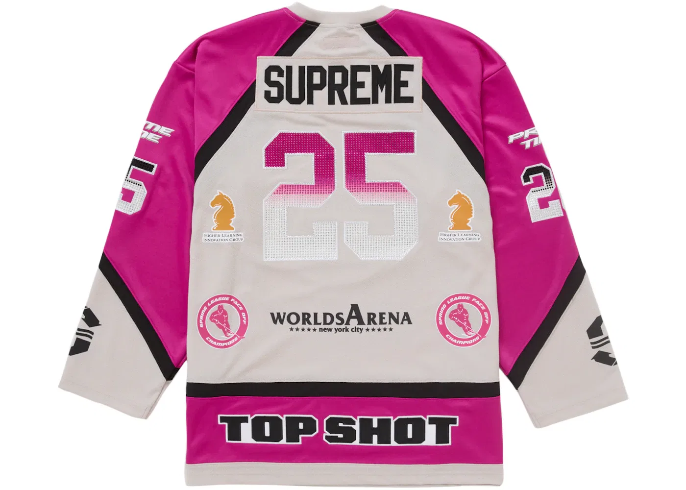 Мужская хоккейная джерси с принтом Rhinestone Jersey Supreme, Light Grey — фото 2