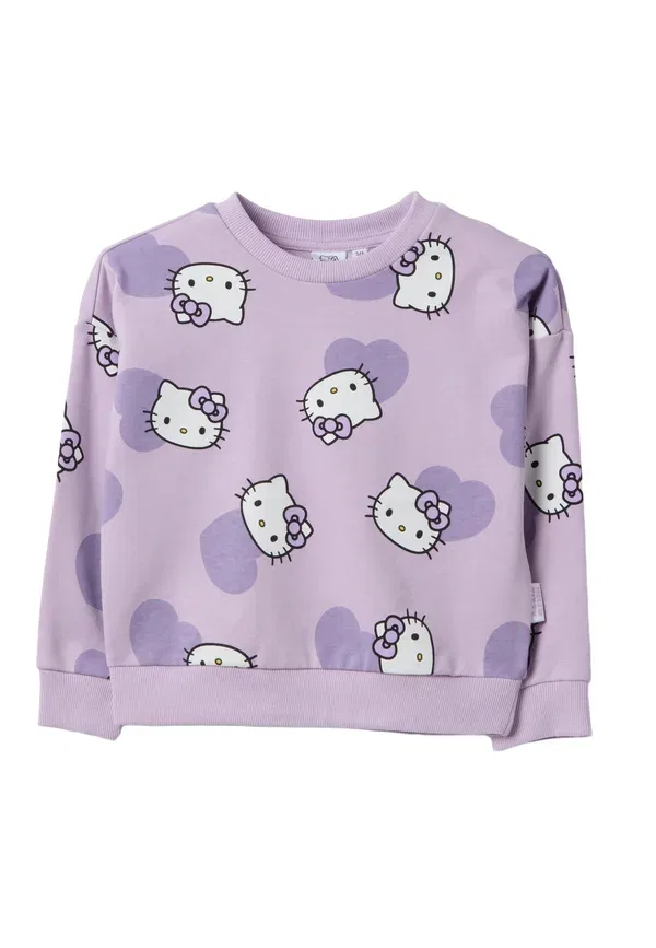 Свитшот с принтом Hello Kitty Regular fit Ovs, Light Purple, светло-фиолетовый