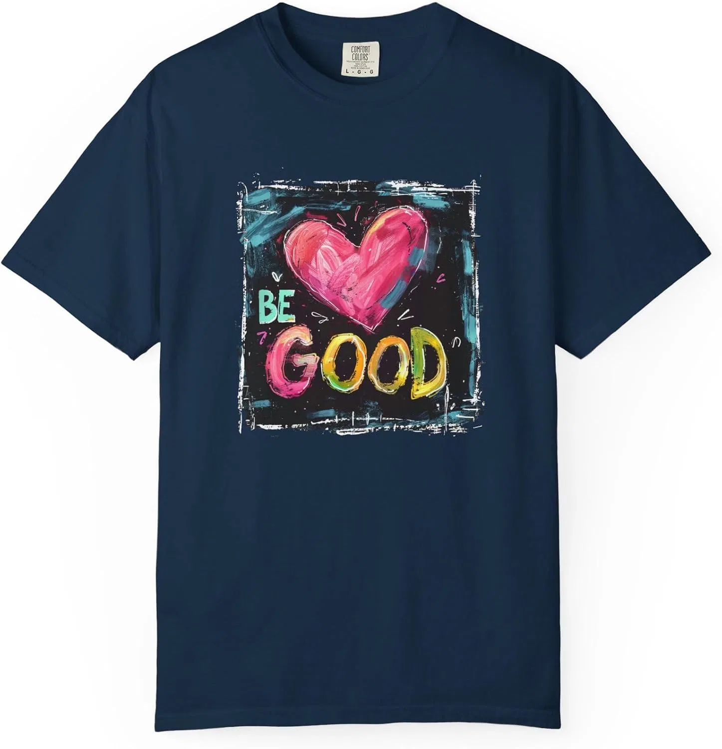 Женская футболка с принтом BE Good, True Navy