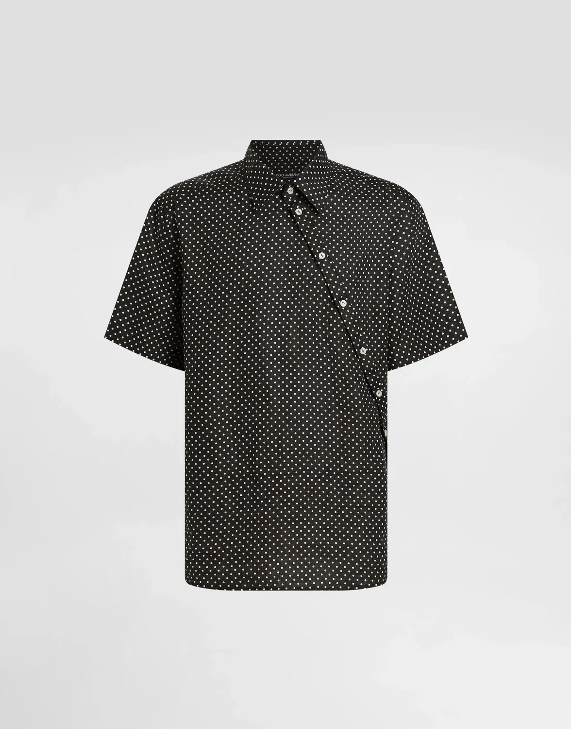 Рубашка изо льна с принтом в горошек Dolce & Gabbana, бежевый