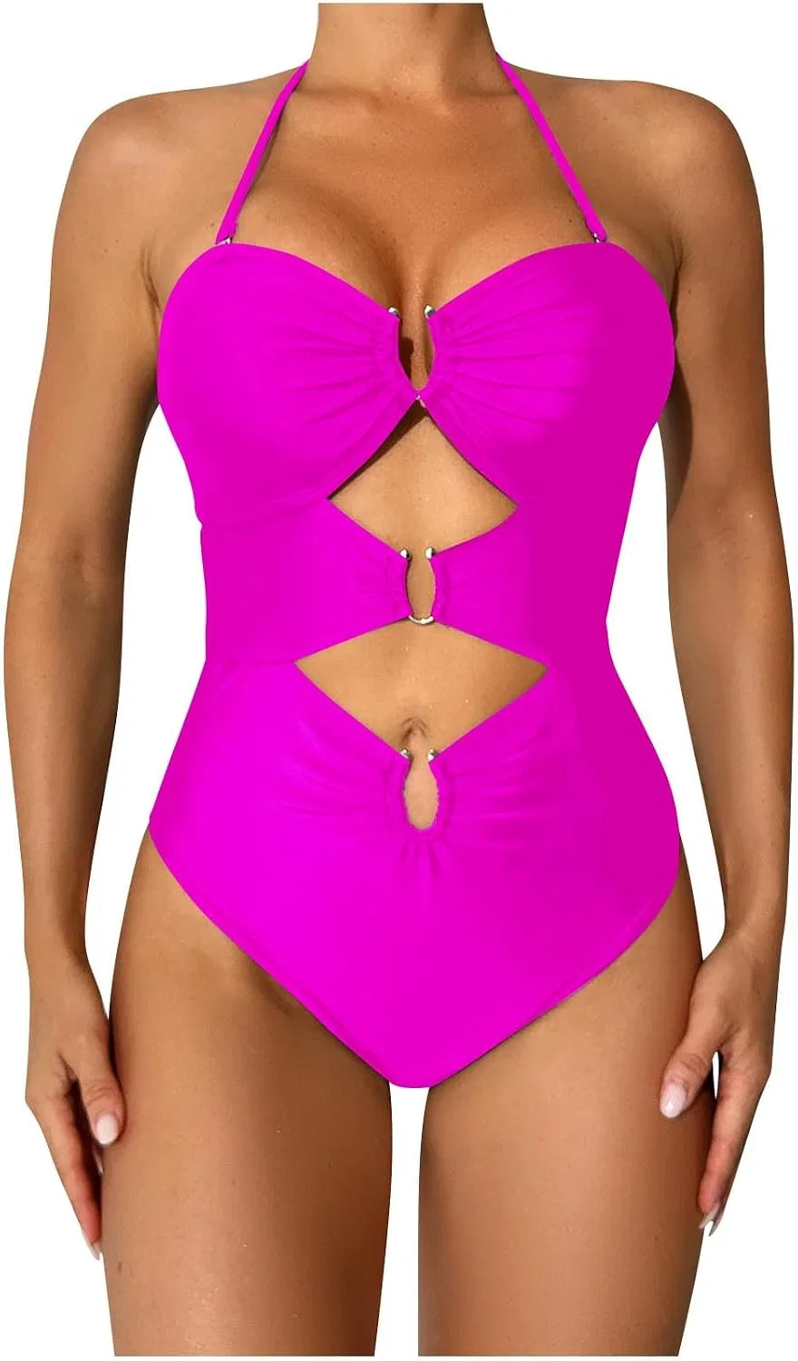 Женский купальный костюм открытый Monokini, Hot Pink