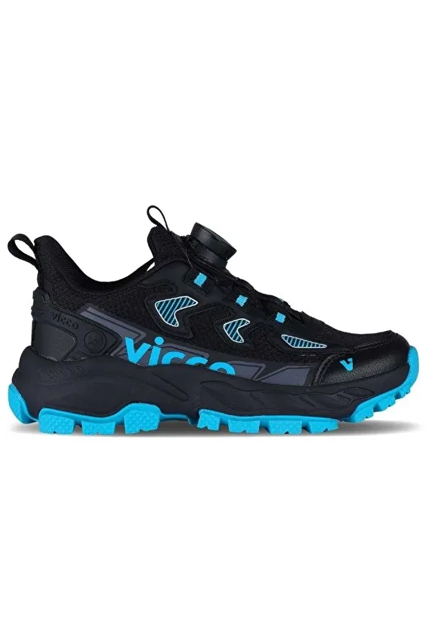 Детские кроссовки для девочек с принтом Filet phylon trekking shoes Vicco, 02 Black/Black — фото 3