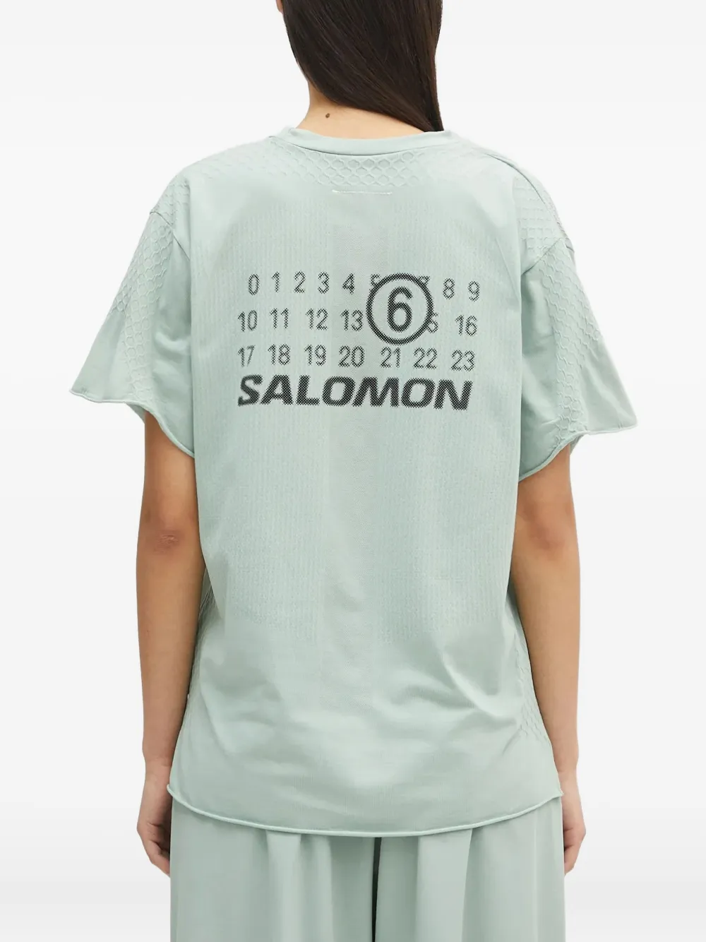 Футболка с текстурированным принтом X Salomon, бесшовная MM6 Maison Margiela, зеленый — фото 4