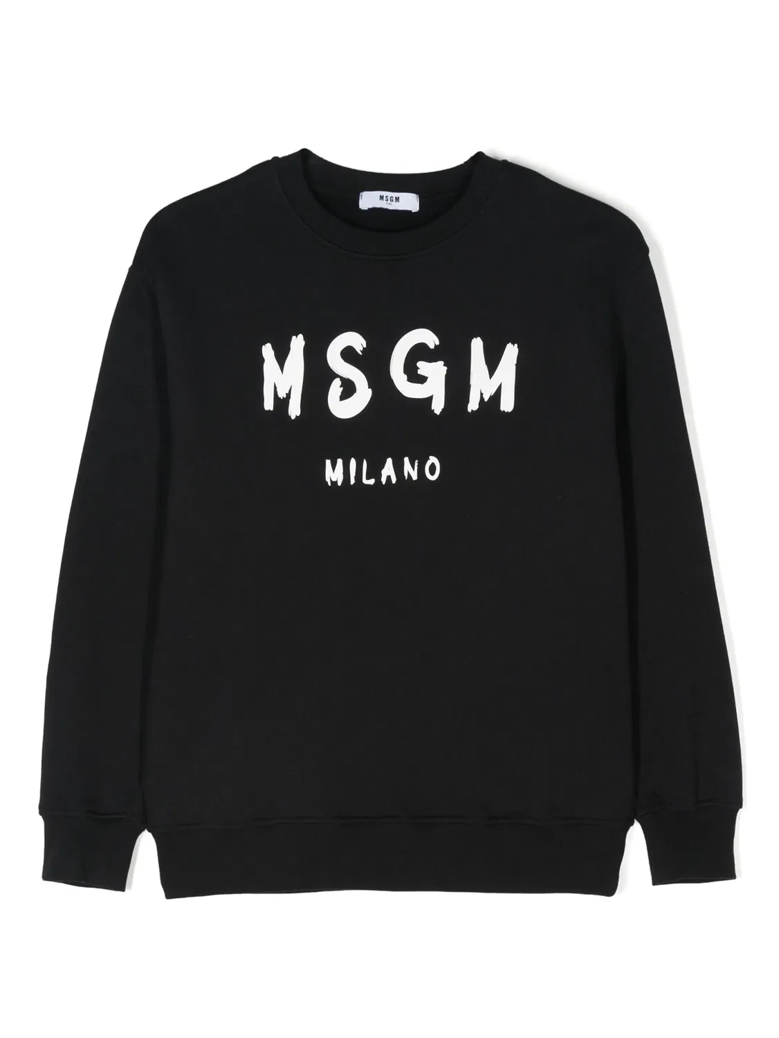Свитшот с логотипом из хлопка MSGM, черный