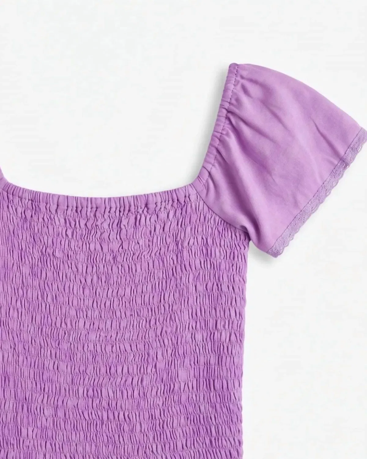 Детская рубашка для девочек с присборенным лифом Smocked Shirt BELA & NUNI, фиолетовый — фото 2