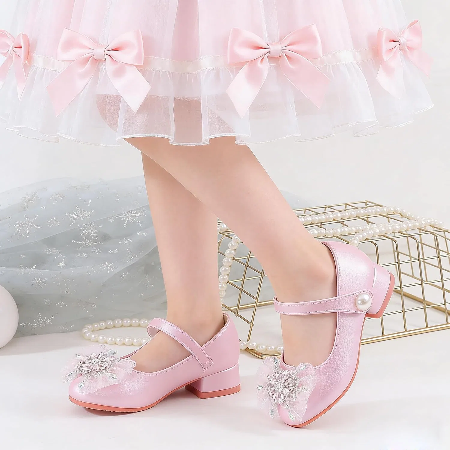 Детские туфли для девочек с радужным принтом Rainbow Girl BFOEL, Pink — фото 2