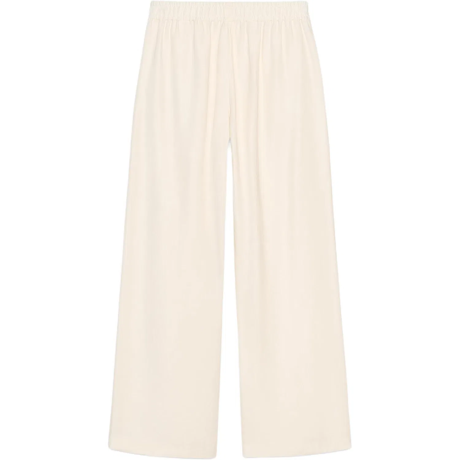 Женские широкие брюки Casual модели с завышенной талией, ZARA, Cream — фото 3
