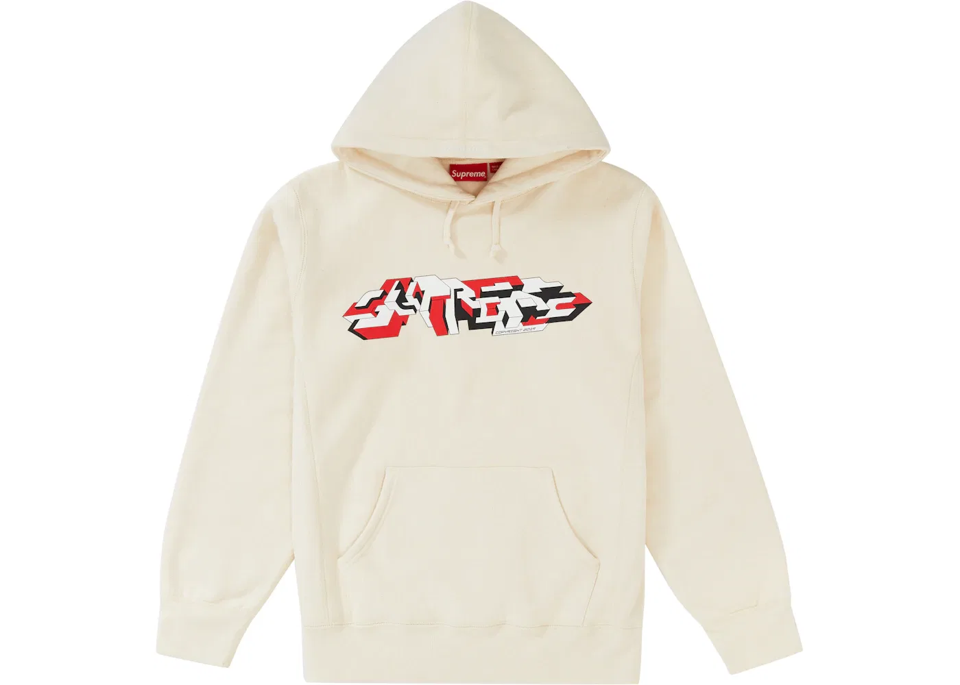 Мужская худи с принтом Supreme Hooded Sweatshirt, Natural