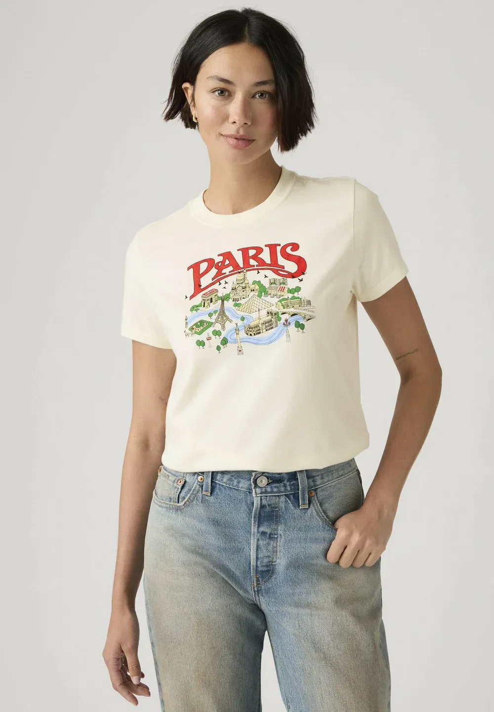 Gr favorite tee 2.0 (название уточняется) paris egr - print t-shirt Levi'S, Paris Egret - Whites — фото 4