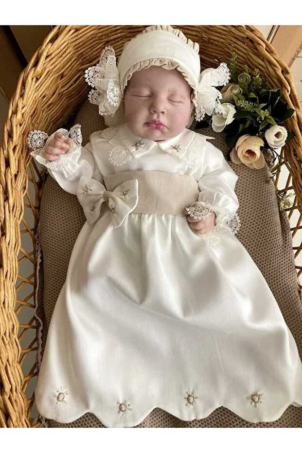 Детский комплект с вышивкой Mama Miel Baby, Nude Color