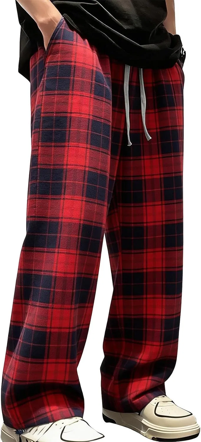 Мужские спортивные брюки в клетку, Classic Plaid, красный
