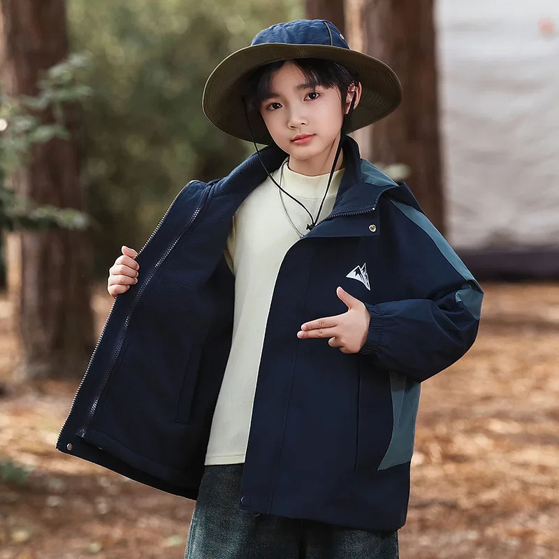 Детская куртка с капюшоном утепленная Navy Blue EASTERN CAMEL — фото 3