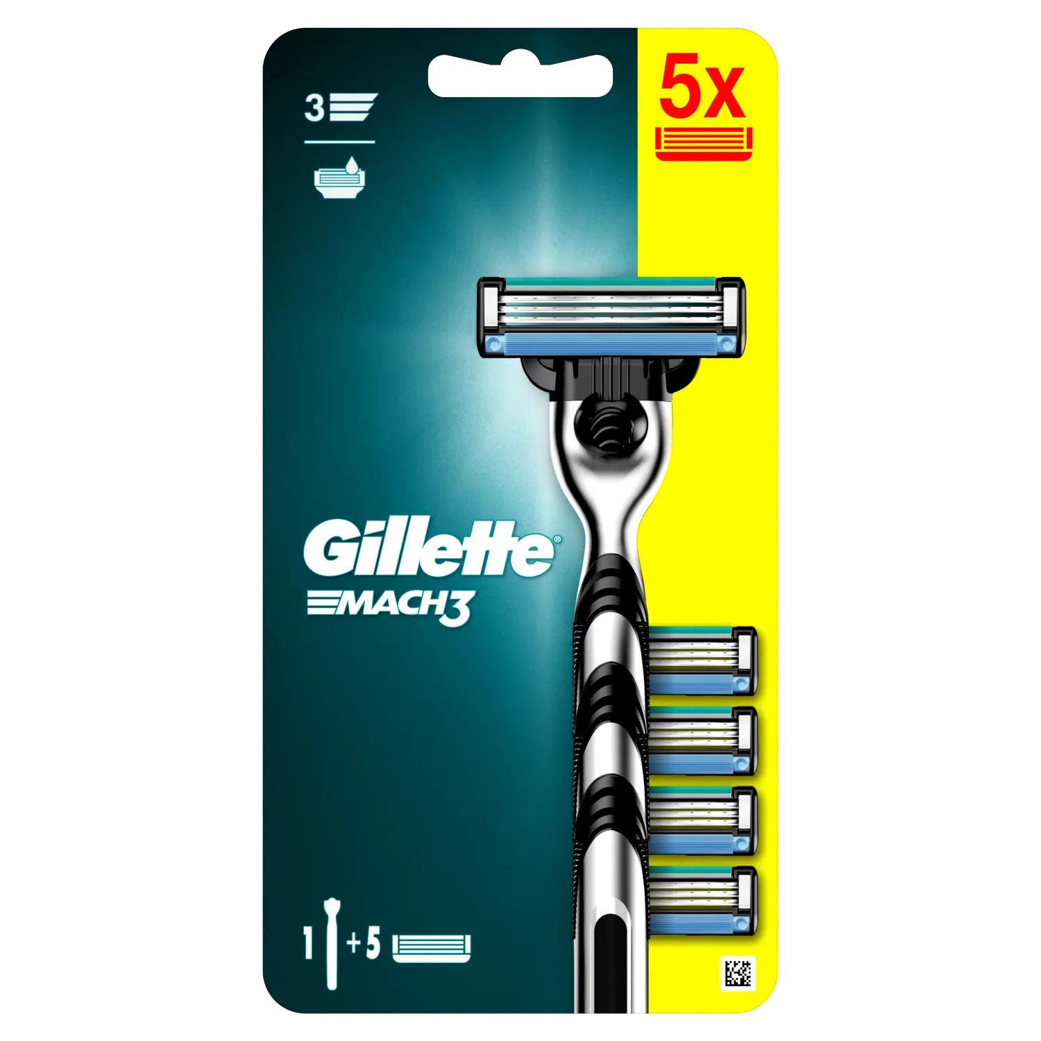 

Gillette Mach3 бритва, 1 шт + лезвия, 5 шт/1 упаковка