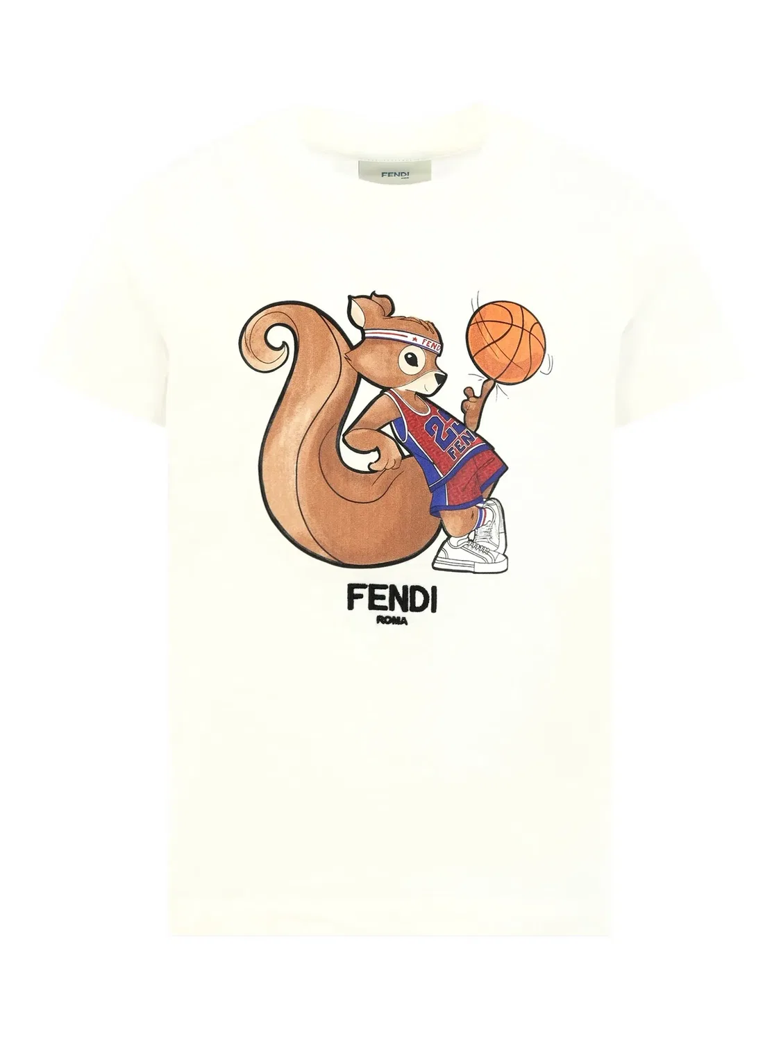 Футболка с графикой белки FENDI, белый