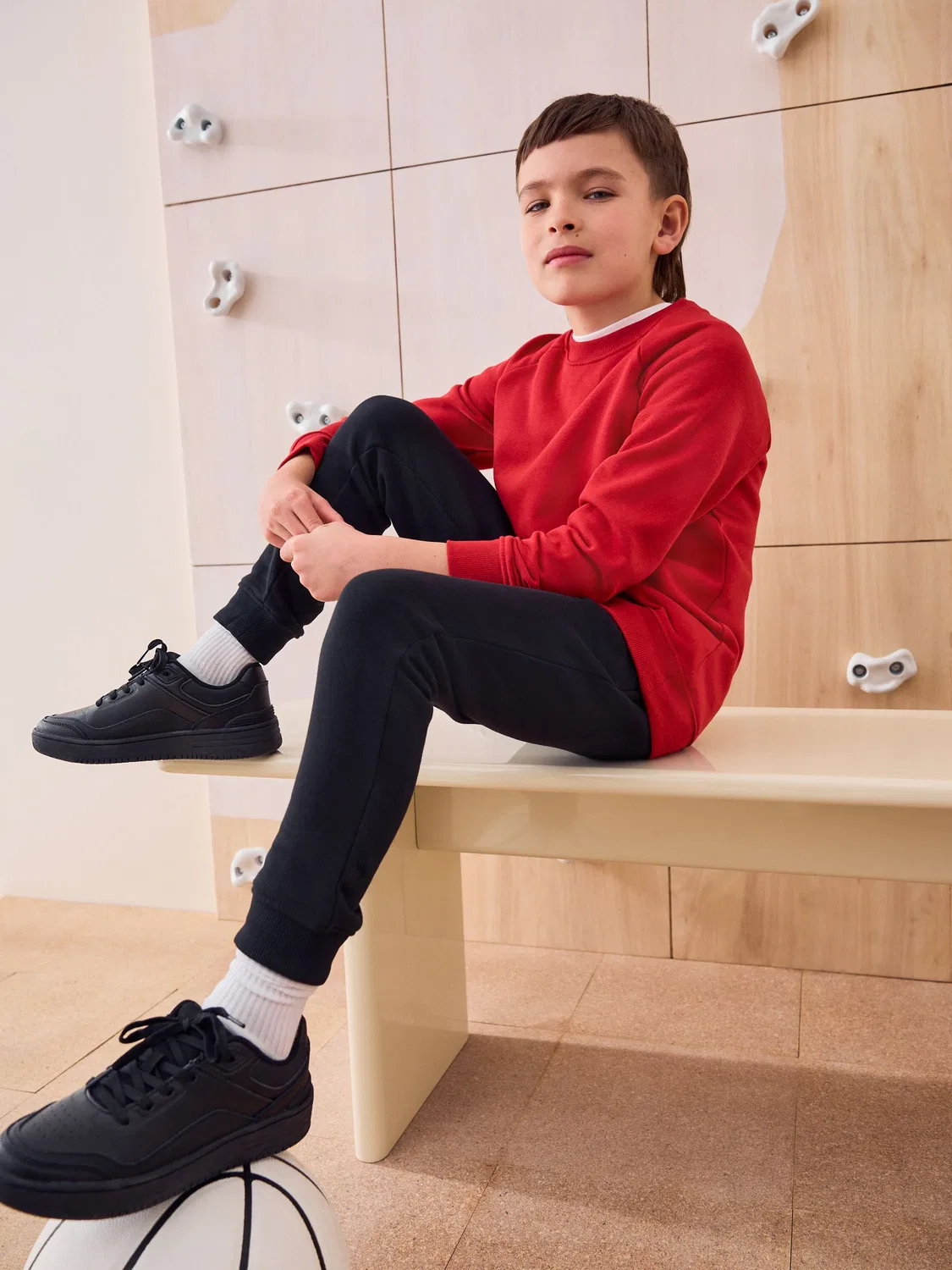 Свитер с круглым вырезом Red Crew Neck School Sweater Next, красный — фото 4