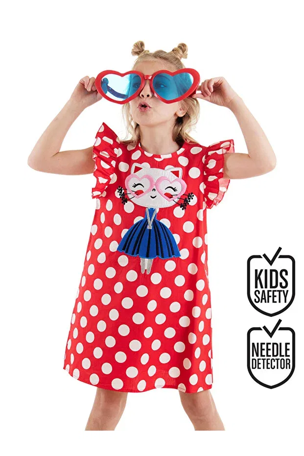 Детское платье для девочек хлопковое Denokids, Red