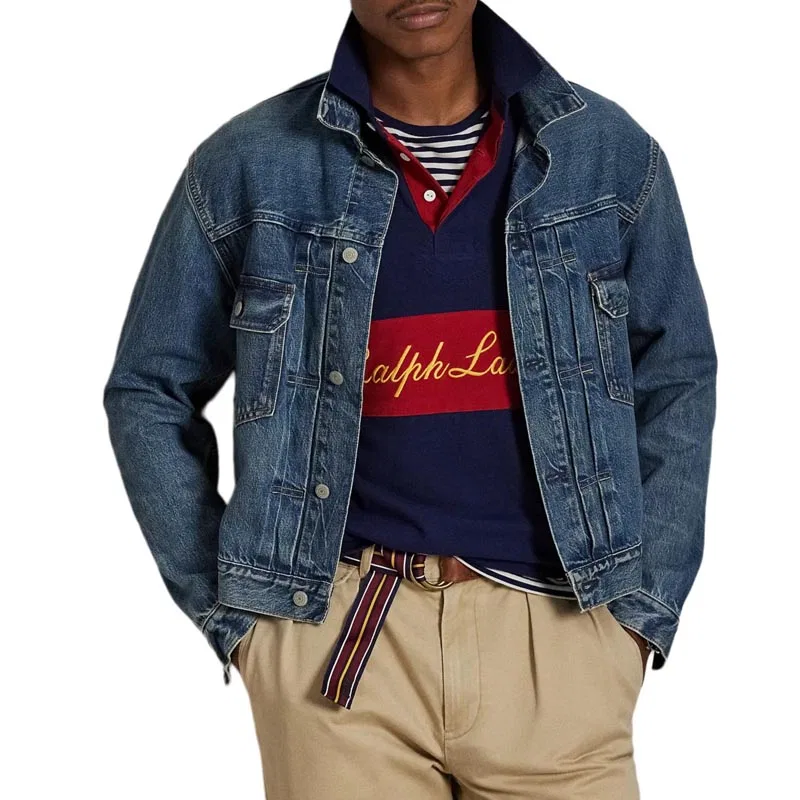Поло Polo Ralph Lauren с вышивкой, Newport Marine Blue & Sweet Tomato — фото 4