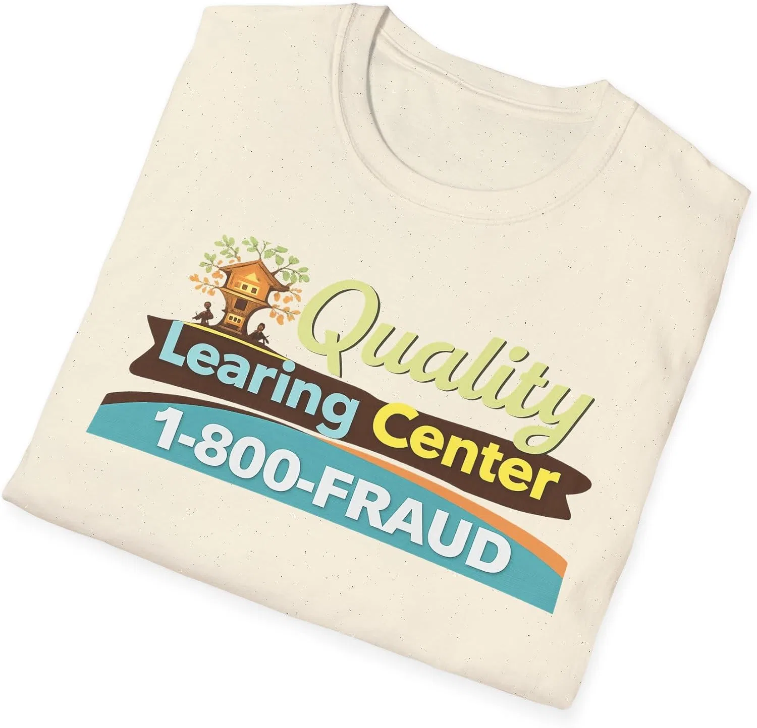 Женская футболка с принтом Quality Learning Center, натуральный — фото 4