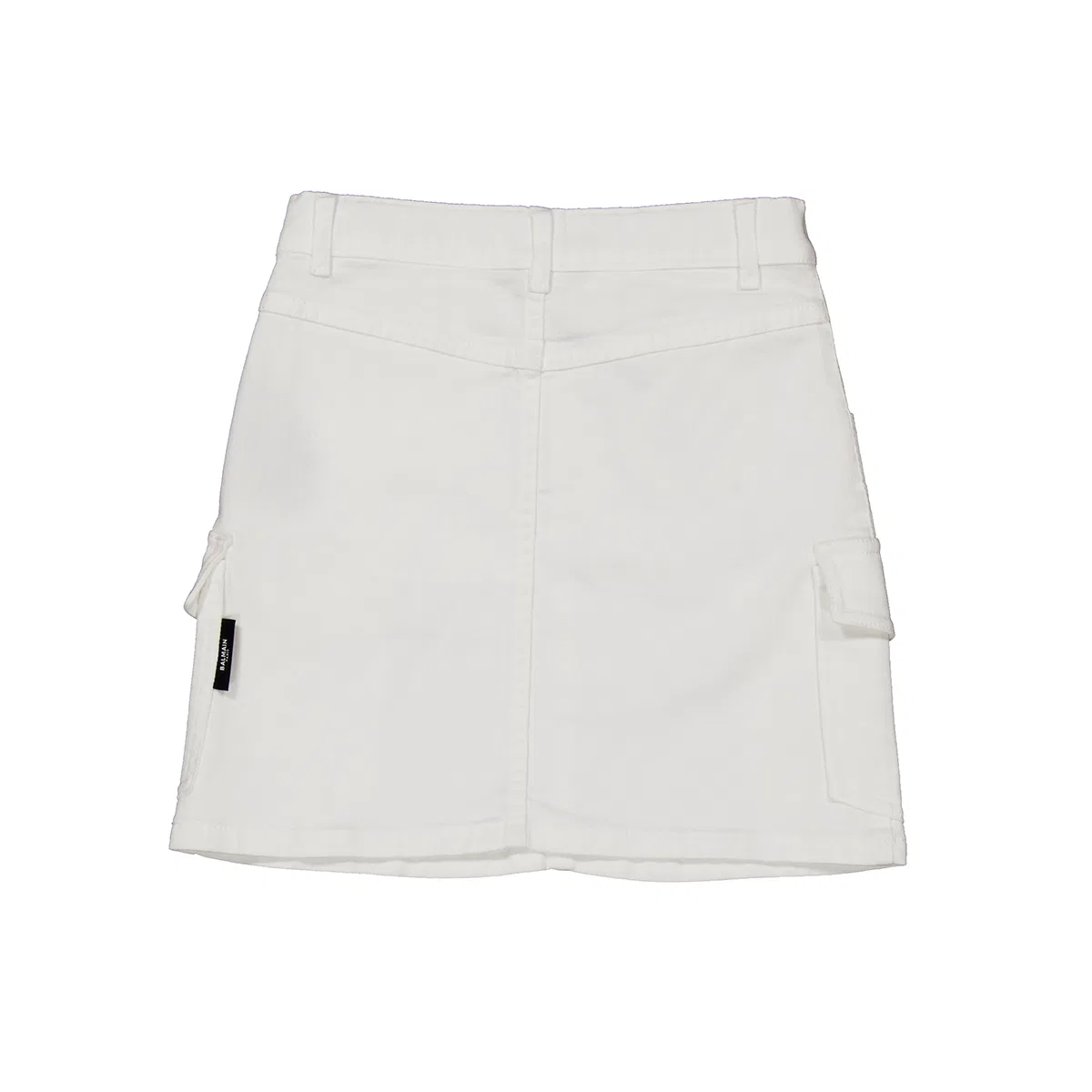 Джинсовая мини-юбка Kids Multi-Pocket Denim Mini Skirt Balmain, White — фото 3