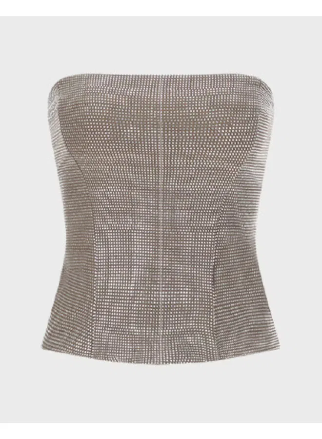 Блузка без бретелей с кристаллами Zara, желтый