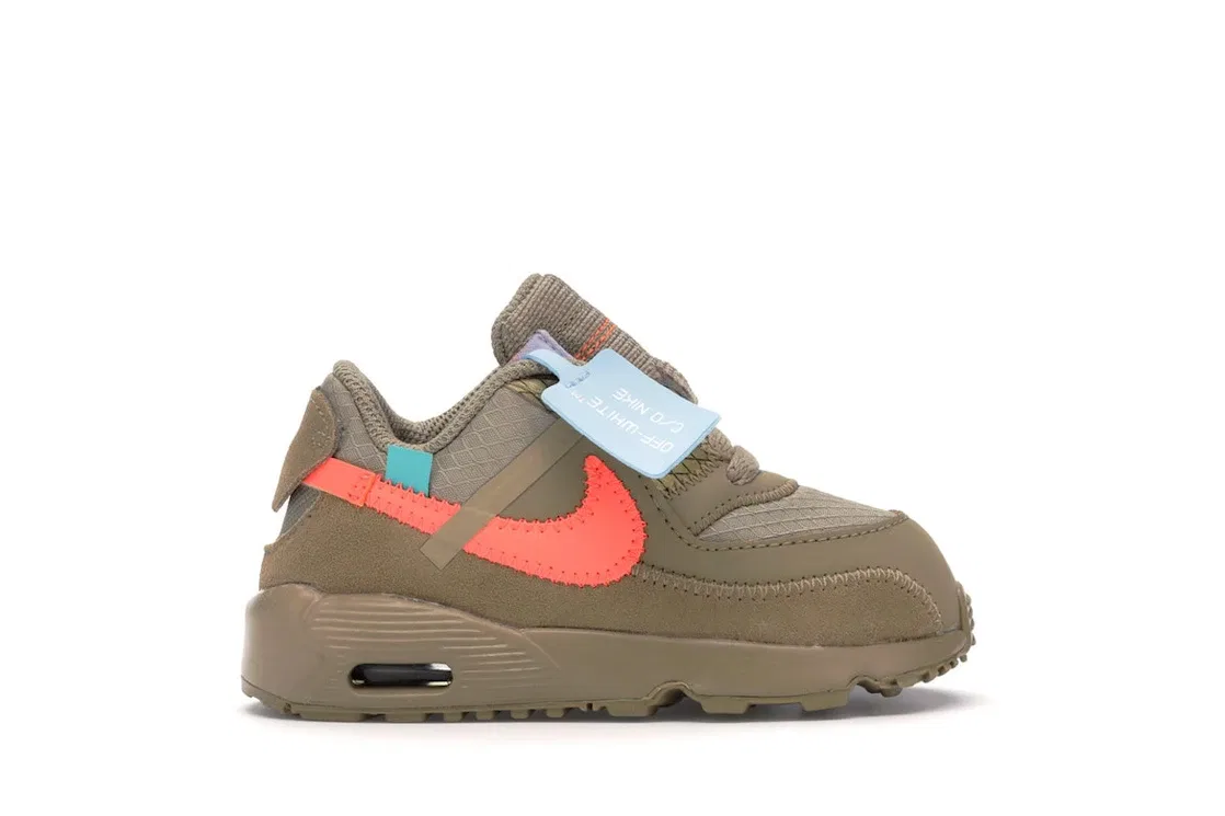 Детские кроссовки Lifestyle с деконструированным дизайном Nike Air Max 90, Desert Ore/Desert Ore-Hyper Jade-Bright Mango