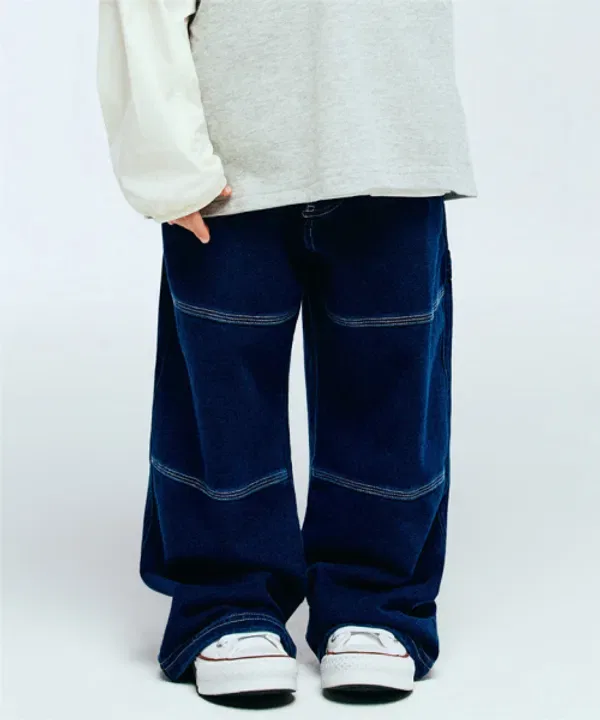 Широкие джинсы из денима, Lee Kids, индиго