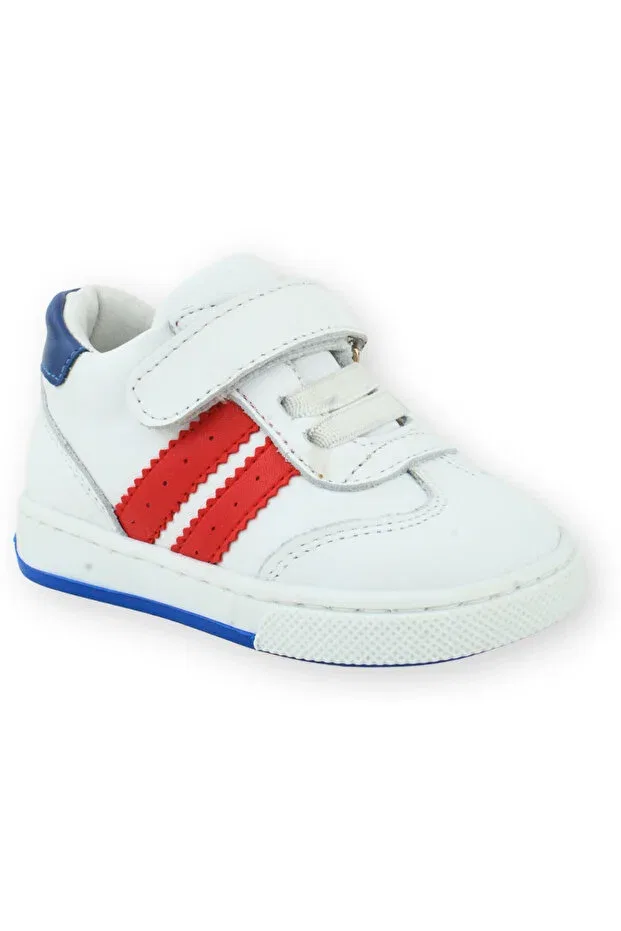 Детские кеды для девочек с принтом First step comfortable fit sneakers white-red Nubebe, White-Red — фото 2