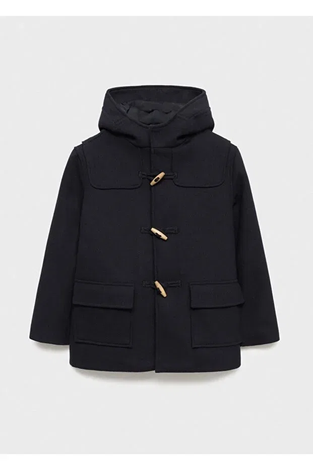Детская куртка для девочек с капюшоном Mango Kids, Navy Blue — фото 2