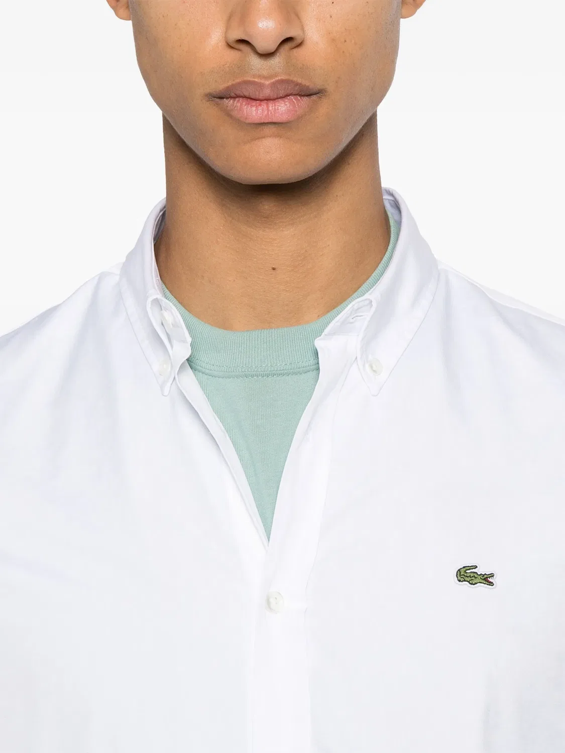 Рубашка из хлопка с логотипом Lacoste, белый — фото 4