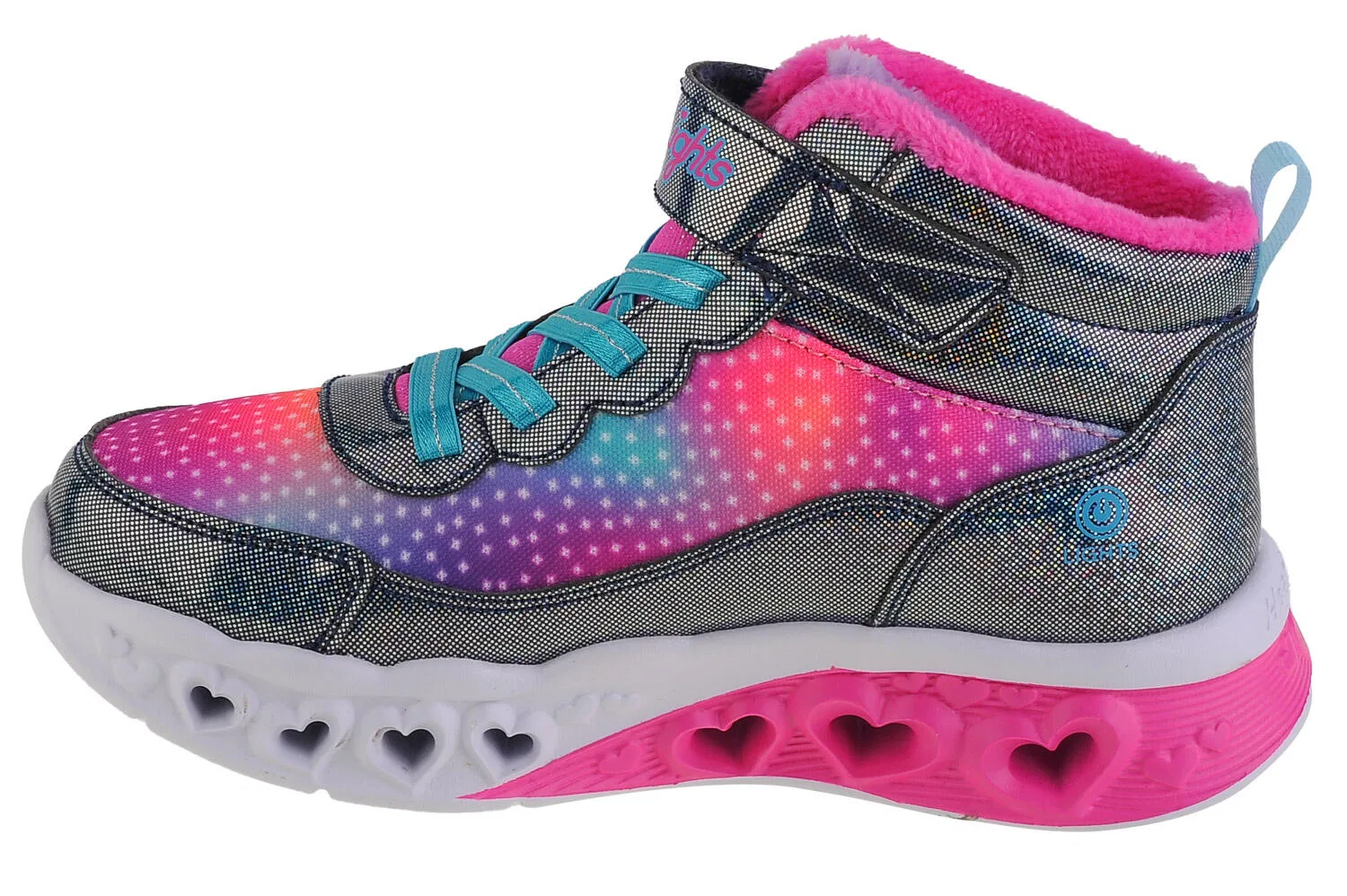 Детские зимние ботинки для девочек с технологией Lights Flutter Heart Lights Skechers, Navyblau — фото 2
