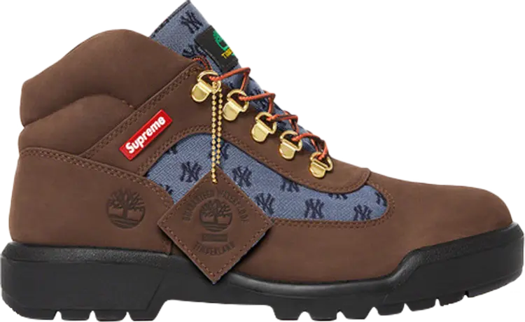 

Ботинки Supreme x New York Yankees x Field Boot Brown, коричневый