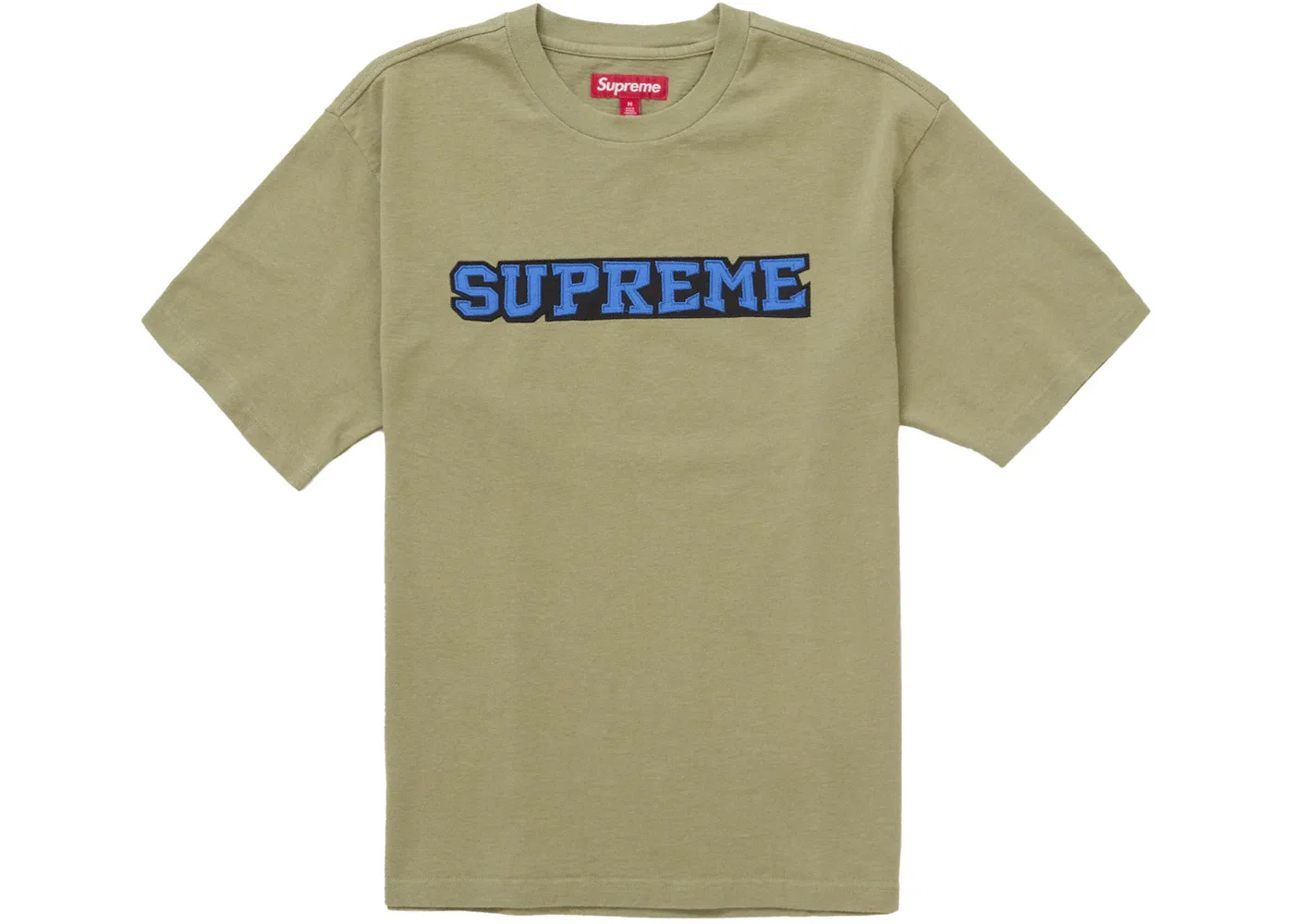 Мужская футболка с сатиновой аппликацией Supreme Light Olive