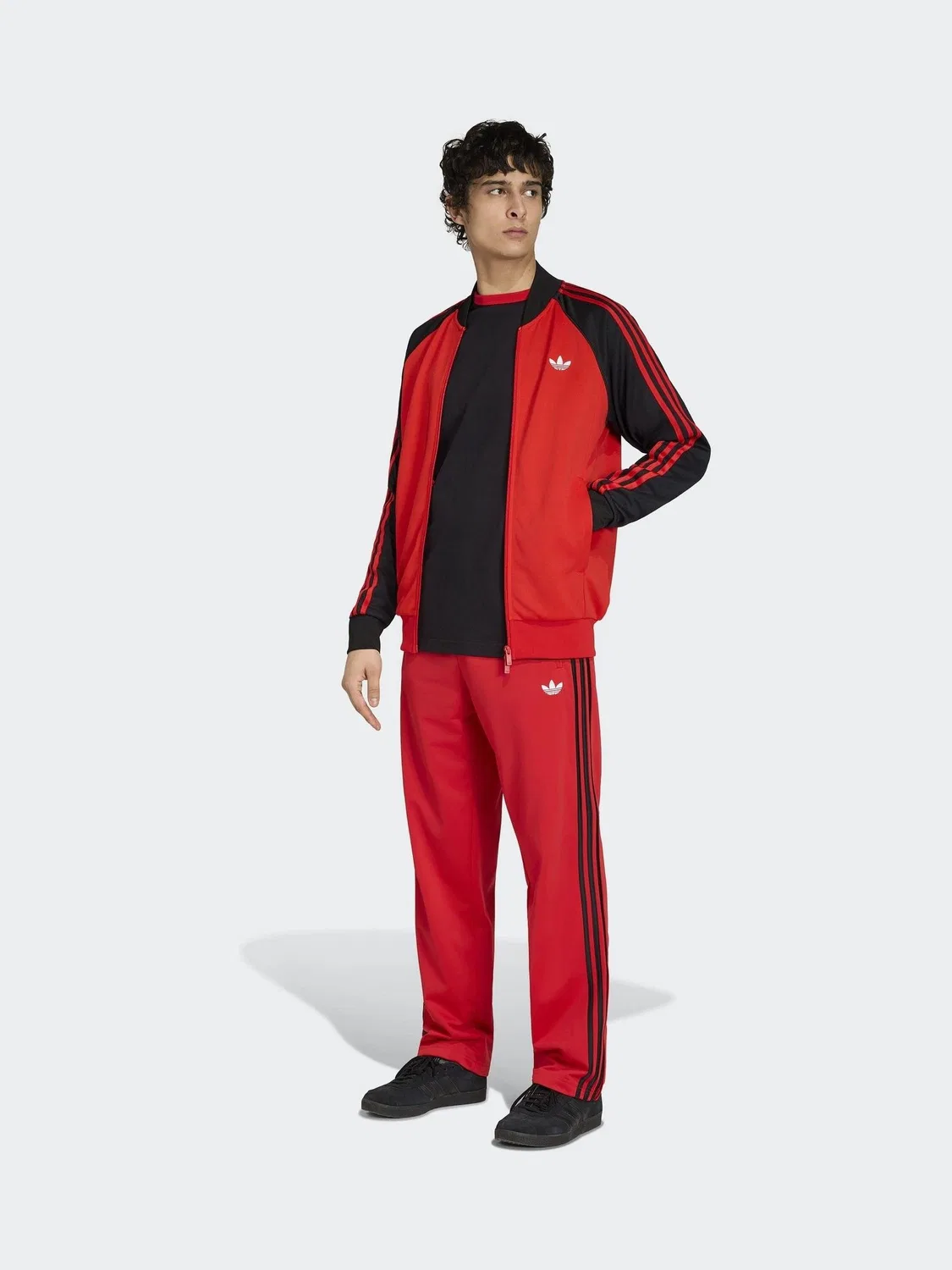 Футболка с 3 полосками adidas Originals, черный/красный — фото 3